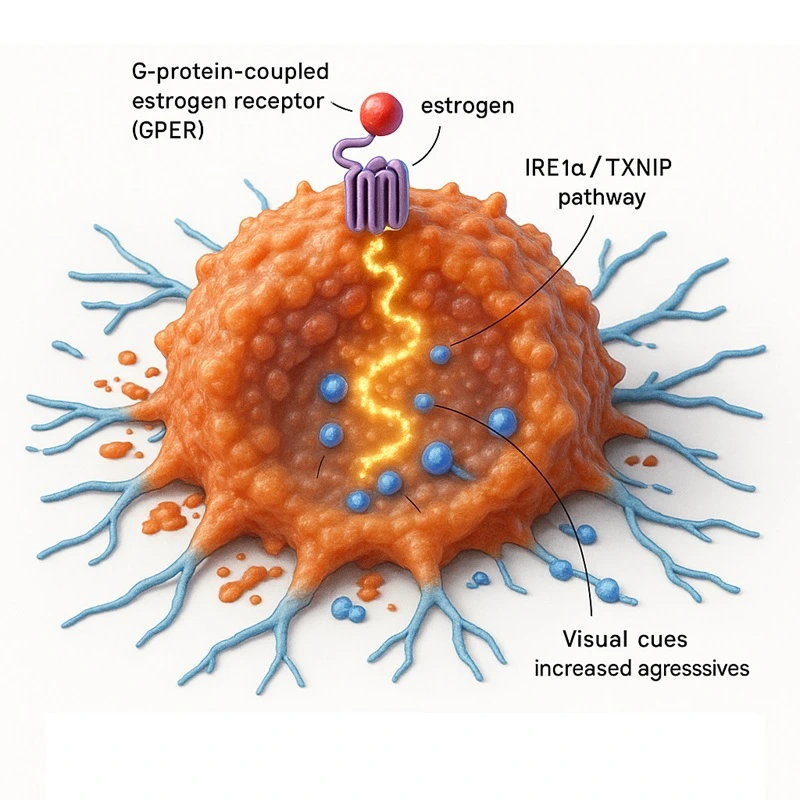 فعالسازی گیرنده استروژنی جفتشونده با پروتئین G موجب افزایش تهاجمی بودن سلولهای MDA‑MB231 از طریق هدفگیری مسیر IRE1α/TXNIP میشود